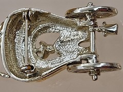 Western Wagon Small Series/Gold Tone/Multi Rhinestone Vintage Brooch