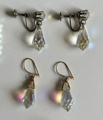 Vintage Crystal Aurora Borealis Necklace Bracelet Earrings Brooch Pin Ring Lot