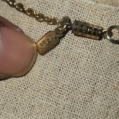 1928 Gold Tone Perfume Needle case Necklace Ornate Engraved Amphora Pendant 30in