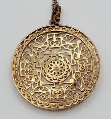 VTG 925 Ross Simons Necklace 32in Sterling Silver Vermeil 18g Asian Medallion
