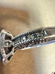 Vintage India Natural Black & White Diamond Sterling Silver 925 Ring Size 8