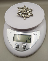 Vintage WEISS Clear Rhinestone Snowflake Brooch Pin Silver Tone Art Deco Style