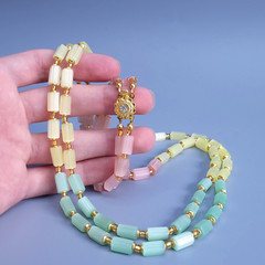 Necklace 23” Vintage Glass Czech Beads Women`s Jewelry Art Deco Style