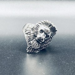 Vintage G&S 925 Sterling Silver Lion Head Statement Ring Size 10 Biker 1994 15g