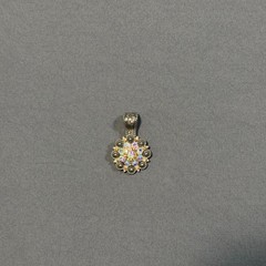 BHW Western Concho Pendant AB & Topaz Rhinestone Crystal Silver Tone Berry Bling