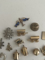 Vintage 21pc Lot Charms Jewelry Brass Pendants Lot LOOK 👀