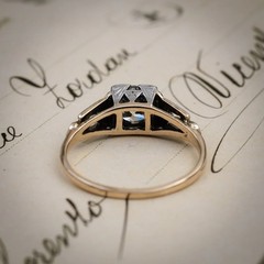 Stunning Vintage Style Geometric Art Deco Lab Created Diamond Engagement 925Ring