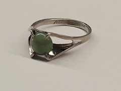 Po Ho Co Sterling Silver Vintage Jade Ring