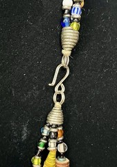 Vintage Multi-Strand Beaded Necklace Statement Multicolor Acrylic Glass, Wood