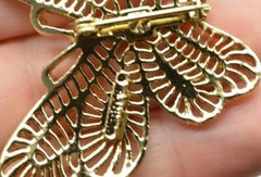 Vintage GERRY’S Butterfly Brooch Pin Gold Tone Signed Enamel Pretty