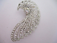 Sarah Coventry Brooch & Earrings Set 1968 “Evening Splendor” Silver Tone