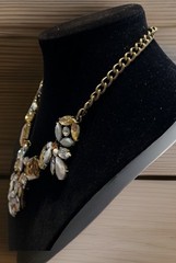 Beautiful Vintage Estate Collar / Bib Necklace With Glass Rhinestones Y2K Era