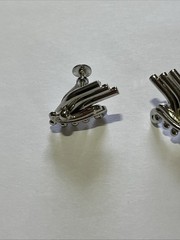 Vintage Silver Tone Climber Clip On Earrings Modern Screw Back