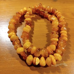 NATURAL OLD ANTIQUE BALTIC AMBER NECKLACE 55.3 gr