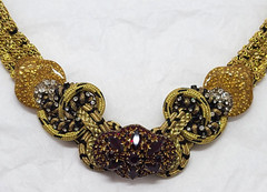 1995 ALEX & LEE © LOVE & PEACE cubic zirconia garnet 16″ Choker Necklace