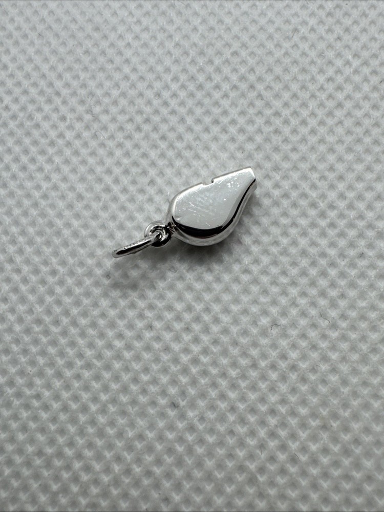 Sports Whistle Vintage Shiny JMF Sterling Silver 925 Bracelet Charm Pendant A2