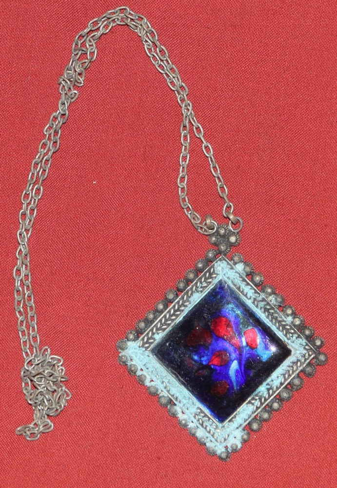 Antique Balkans Folklore necklace pendant silver ornate