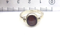Sterling Silver Ring 6.5 US Size Real Natural Red 6 Rays Star Ruby Gemstone
