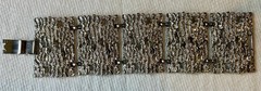 Vintage Mid Century MODERNIST BRUTALIST PANEL BRACELET Silver Tone Celebrity