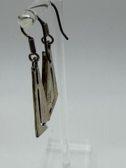 Vintage Mexico 925 Sterling Silver Abalone Shell Inlay Dangle Earrings TC-102