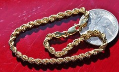 10k yellow gold bracelet 7.0″ rope chain vintage 1.6gr