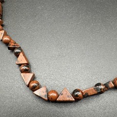 Vintage Brown and Black Beaded Necklace On 925 Closure
