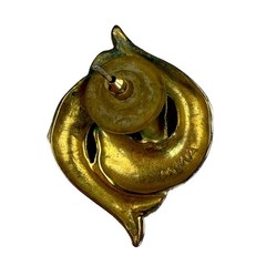 Signed MMA entwined dolphin earrings Metropolitan Museum Art matte goldtone