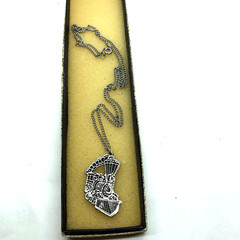 Vintage Train General Locomotive Pendant Necklace 60s 70s Transportation Jewelry