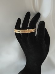 Victorian Gold Filled Buckle Bangle Bracelet Engraved Design Small Wrist 5.5″