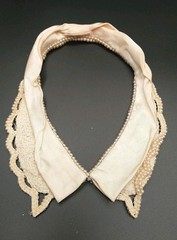Vtg MCM Faux Pearl Gray Seed Bead Collar Necklace Steampunk Costume Jewelry
