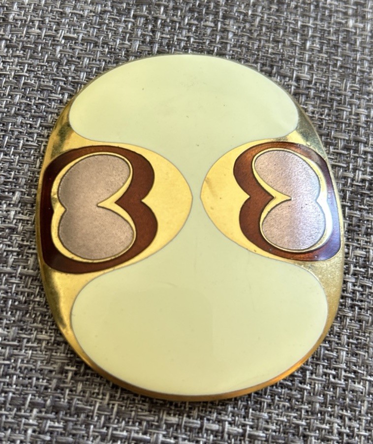 Vintage 1980s Samuel Huang Cloisonné Pendant Belt Buckle Bolo Strap Clasp Enamel