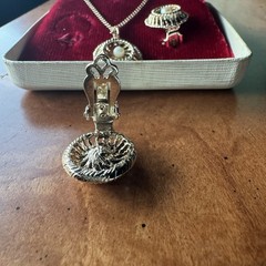 Vintage Genuine Cultured Pearl Necklace & Clip-On Earrings Set in Box