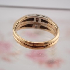 VTG 14k YG .25 Ct Diamond Center Wedding Engagement Size 5.75 Fused Ring Set