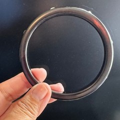 Vintage Black with Oxblood Bakelite Bangle Bracelet Rhinestone Inset 40s Tested