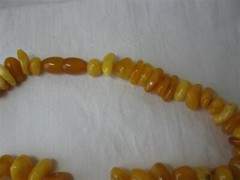 Antique Butterscotch Egg Yolk Amber Big Beads Necklace 74 Grams