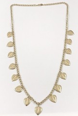Vintage 1980’s TM Trifari Long Gold Tone Dangle Leaf Necklace 30 In. #273