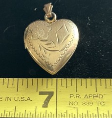 Vtg D’Aguanno Bros 10k Gold Filled Sterling Heart Shaped Locket/Pendant W/Chain