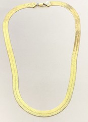 VTG 925 Milor Vermeil Herringbone Necklace 20″ Vermeil Sterling Silver 23.9Gr☚👀