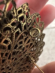 1950s German Filigree Inset Accents Brooch Or Necklace Pedant