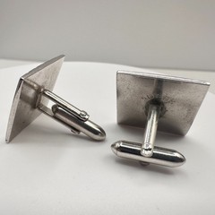 Vintage 90s Swank Silver Tone Fleur De Lis Cufflinks & Tie Clip Set Jewelry