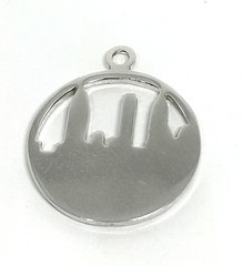 Vintage NY Skyline Cityscape Silver Tone Charm