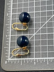 Vintage Blue Lucite Ball Clip Earring Gold Tone Metal
