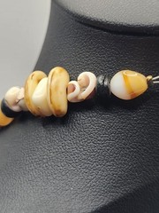 Vintage Artisan Beaded Necklace Bone Shell Agate Boho Tribal Statement