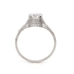 2Ct Lab Created Diamond Vintage Art Deco Style Engagement 14K White Gold FN Ring