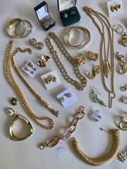 Vintage Now Mixed Silver And Gold Tone Jewelry Lot 58 Piece