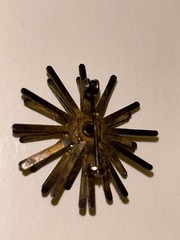 Vintage Mid-Century Atomic Starburst Brooch Pin Costume Jewelry Nice Condition