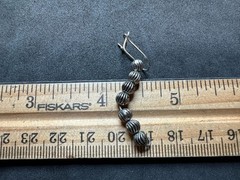 4.46g Vintage Sterling Silver 925 Textured Beaded Dangle Drop Earrings M