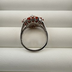 Chuck Clemency Ring Orange Gemstone Sterling Silver STS 8.25 Cluster QVC 925