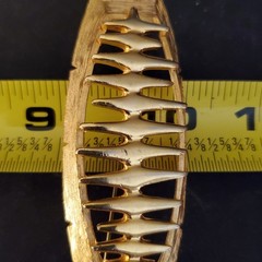 Statement JJ Brooch Pin Modern Contemporary Brushed Gold Tone MCM J Jonette EUC