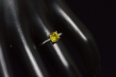 Certified Natural 1.7Cts Green Tourmaline Solid Platinum Solitaire Stacking Ring